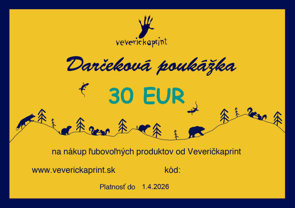 Darčeková poukážka v hodnote 30 EUR