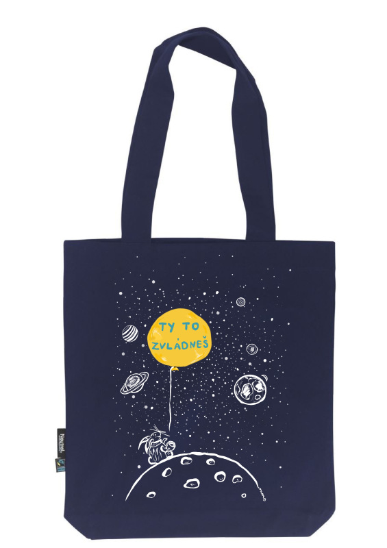 Ty to zvládneš taška z organickej bavlny navy modrá