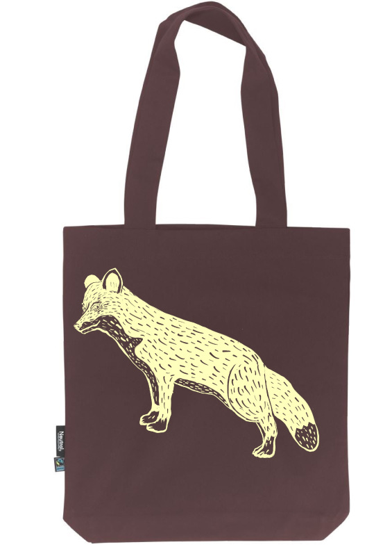 Líška taška z organickej bavlny hnedá