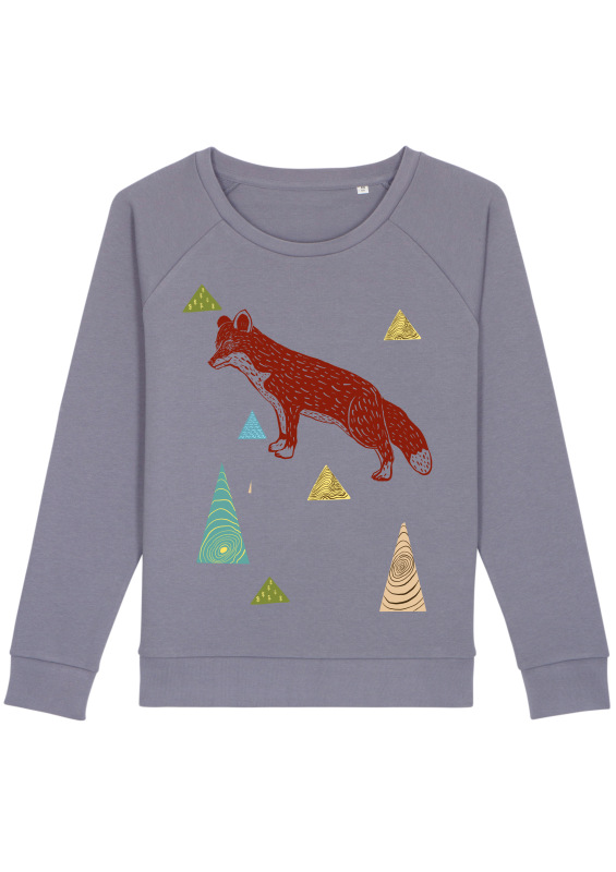 LÍŠKA dámska mikina sivo fialová