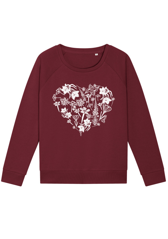 TATRANSKÉ SRDCE dámska mikina bordová