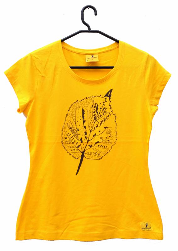 List tričko dámske bavlnené žlté