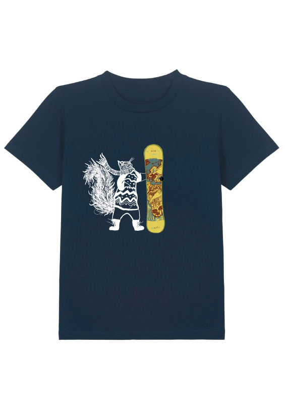 VEVERIČKA SO SNOWBOARDOM tričko detské navy modrá