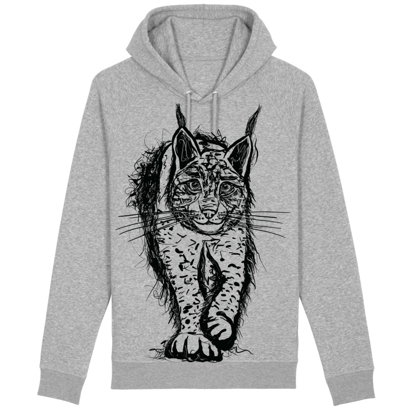 RYS mikina s kapucňou sivá