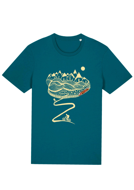 HORY S CYKLISTOM tričko pánske oceánska modrá