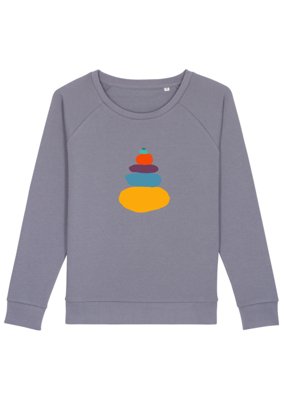 KAMENE dámska mikina sivo fialová